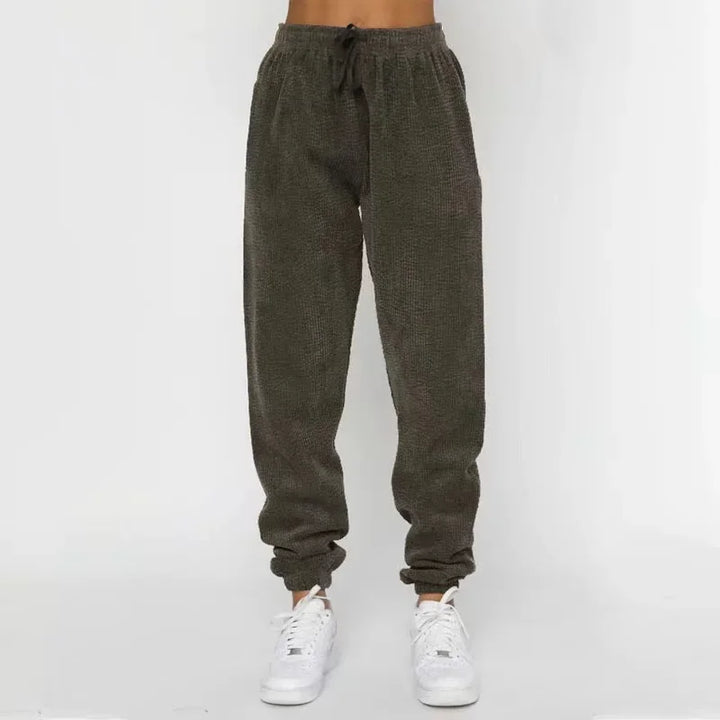 Women's Cozy Corduroy Sweatset for Home with Cuffed Joggers 3