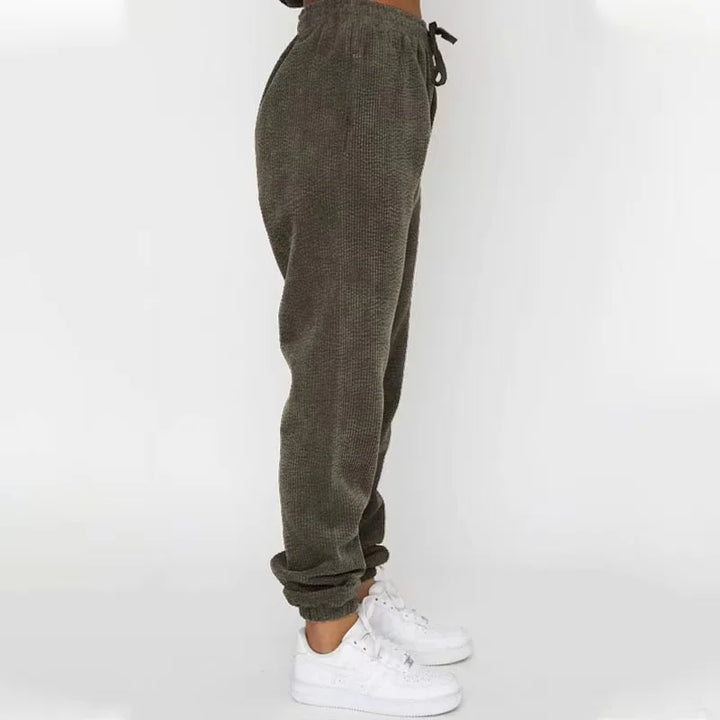 Women's Cozy Corduroy Sweatset for Home with Cuffed Joggers 4