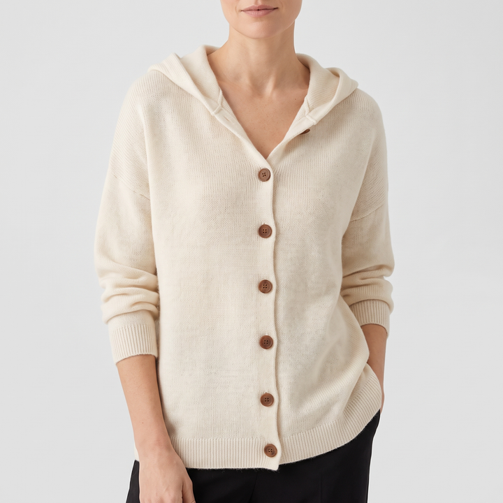 Women's Cozy Cotton Cardigan with Hood 2