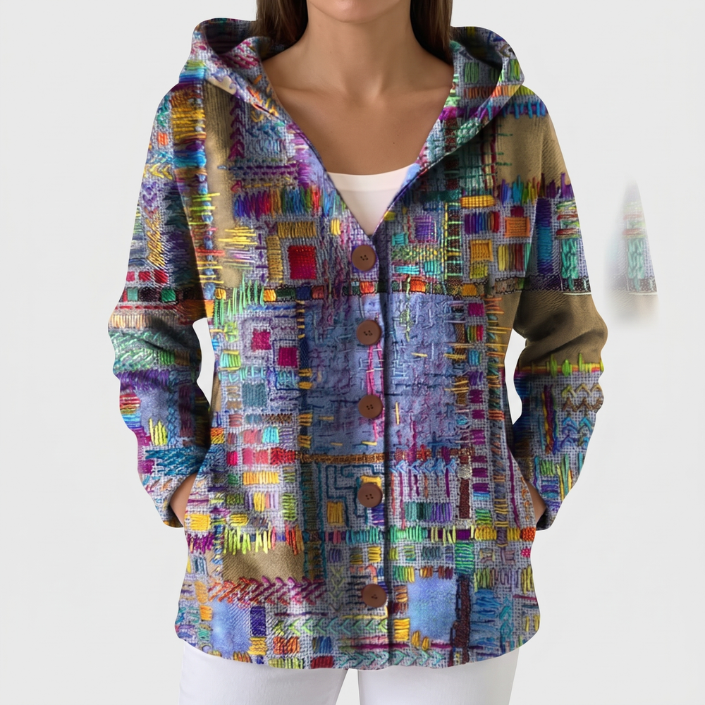Women's Cozy Textured Cardigan with Relaxed Fit 1