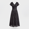 Women's Elegant Chiffon Midi Dress with Flutter Sleeves