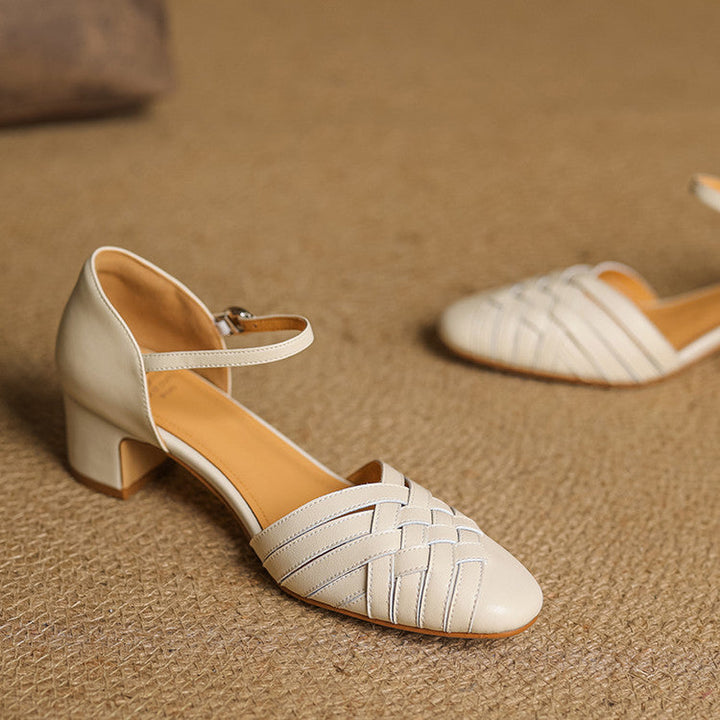 Women's Elegant Leather Heels for Weddings with Ankle Strap 3