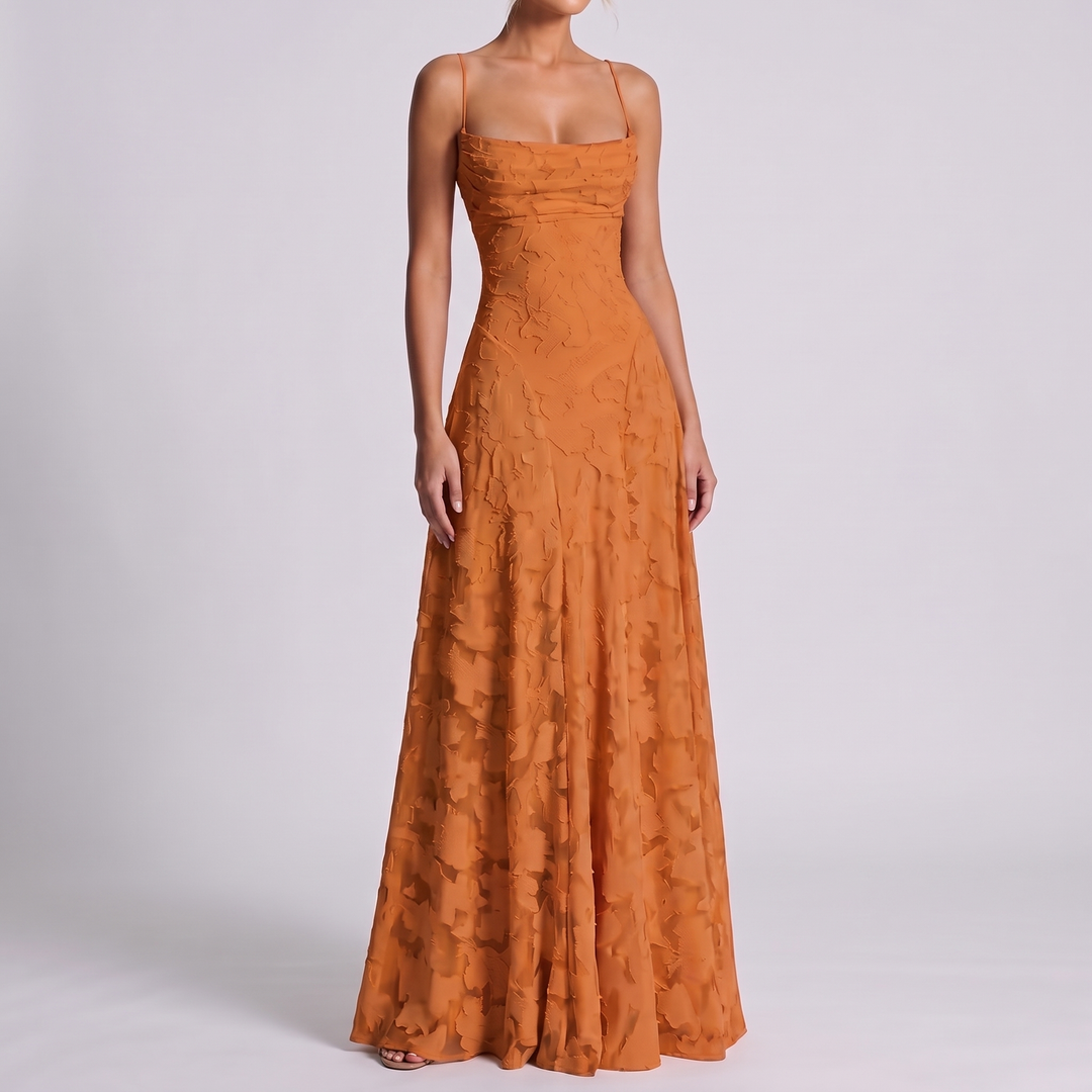 Women's Elegant Maxi Dress with Square Neckline 10