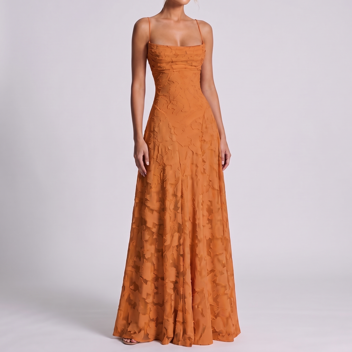 Women's Elegant Maxi Dress with Square Neckline 10
