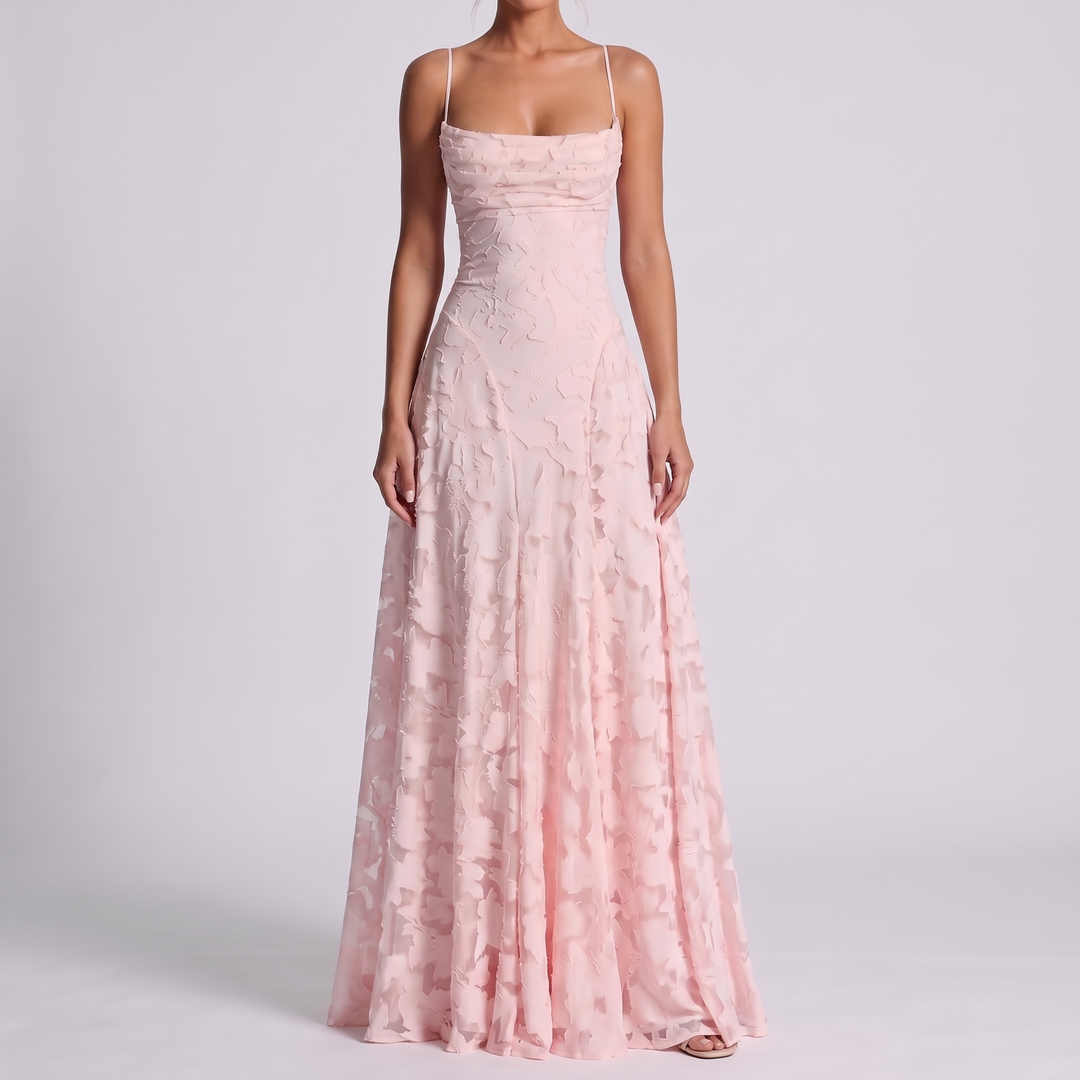 Women's Elegant Maxi Dress with Square Neckline 11