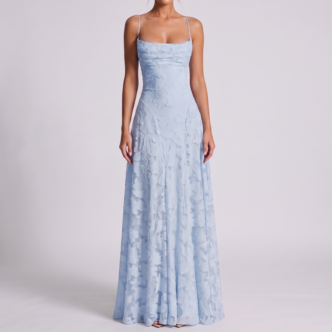 Women's Elegant Maxi Dress with Square Neckline 12