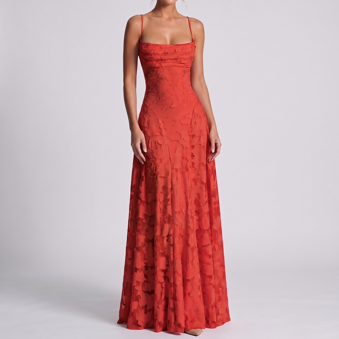 Women's Elegant Maxi Dress with Square Neckline 13