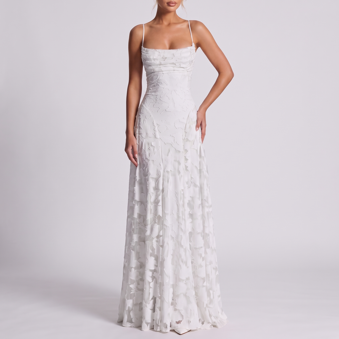 Women's Elegant Maxi Dress with Square Neckline 14