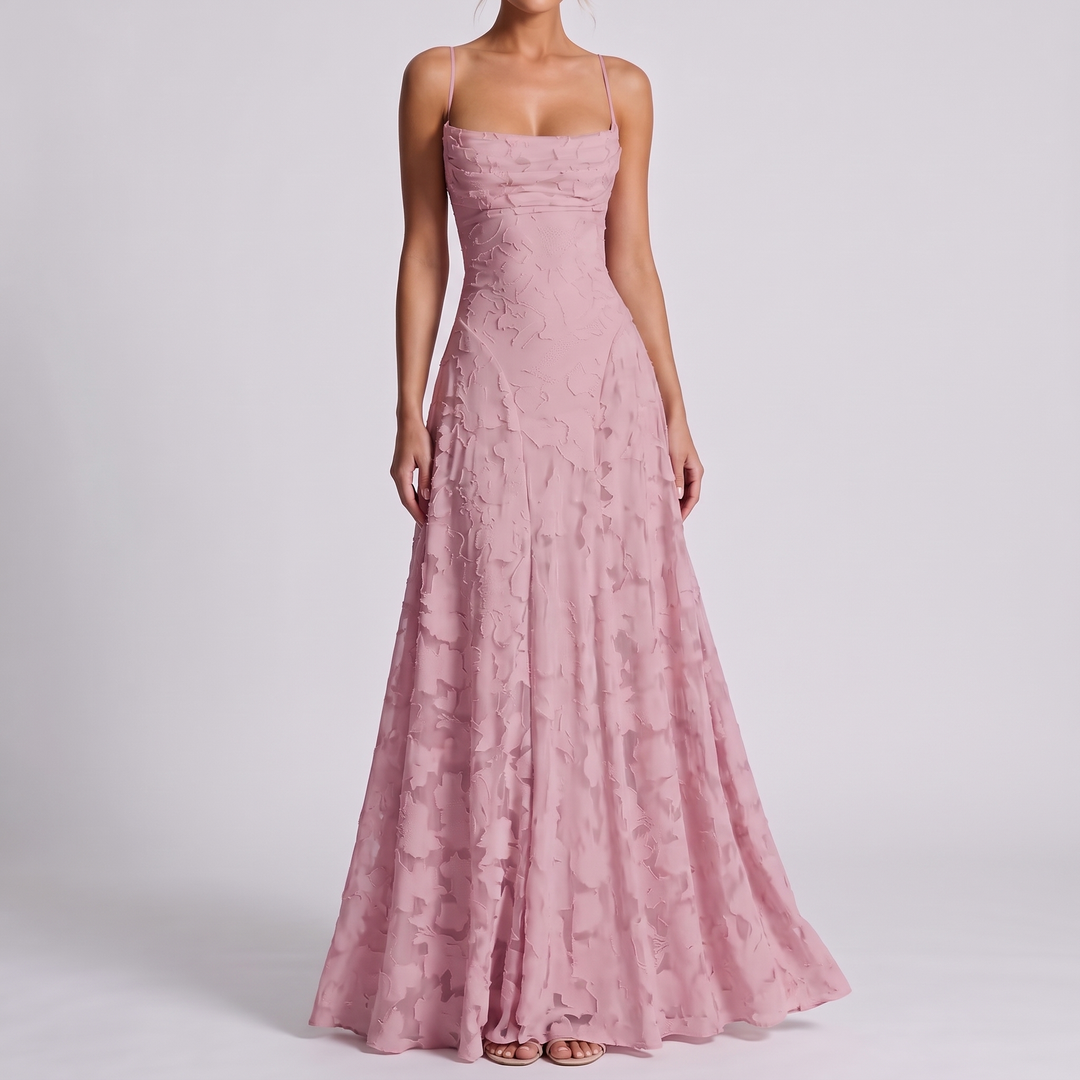 Women's Elegant Maxi Dress with Square Neckline 15