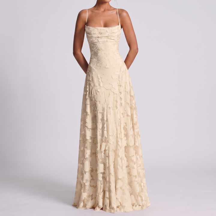 Women's Elegant Maxi Dress with Square Neckline 19