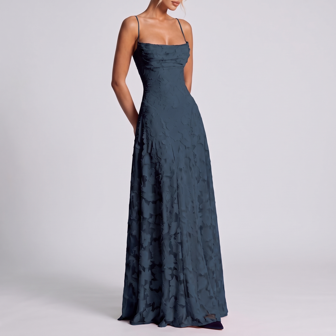 Women's Elegant Maxi Dress with Square Neckline 2