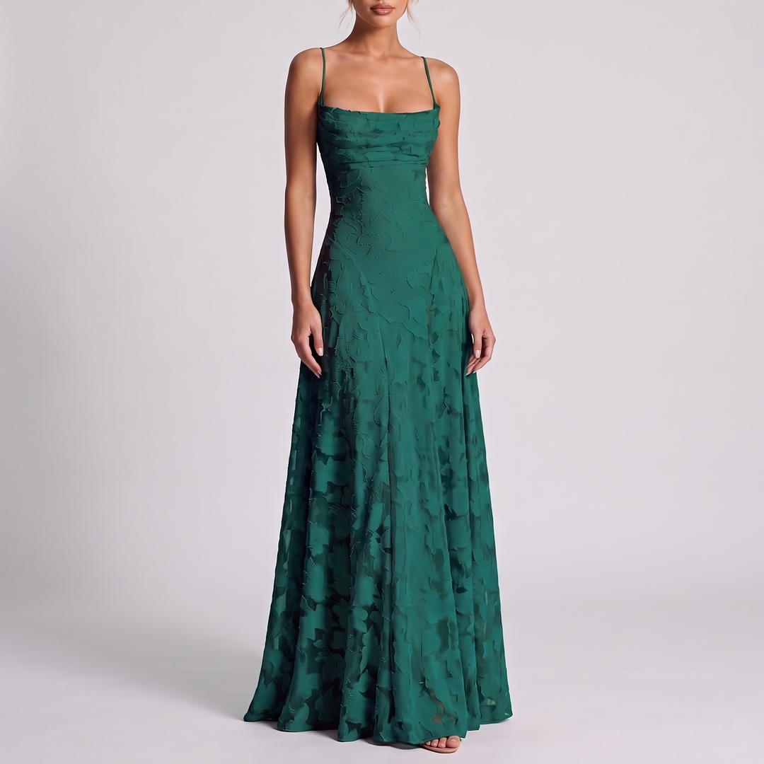 Women's Elegant Maxi Dress with Square Neckline 20