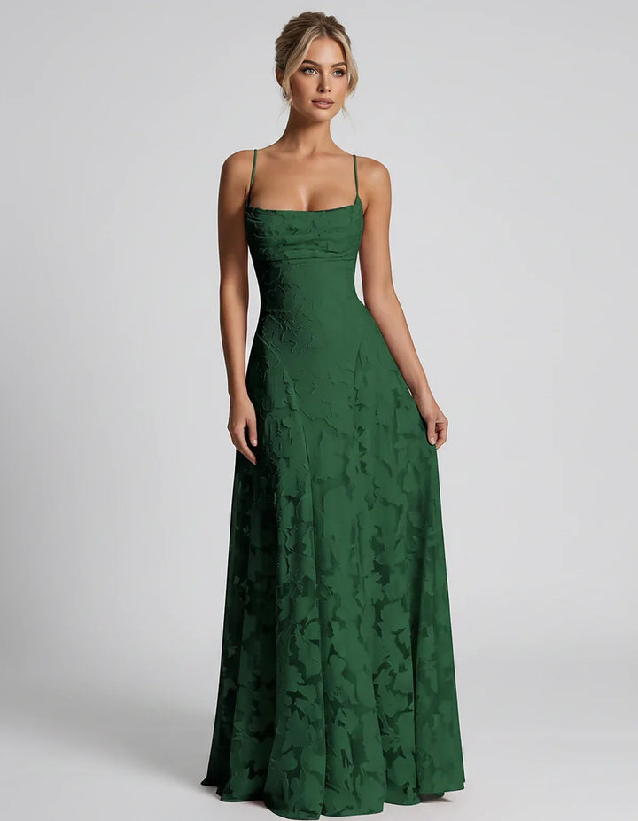 Women's Elegant Maxi Dress with Square Neckline 22