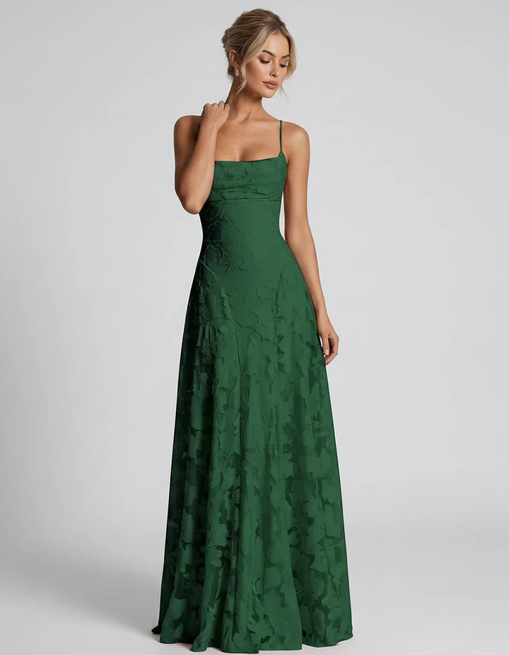Women's Elegant Maxi Dress with Square Neckline 23