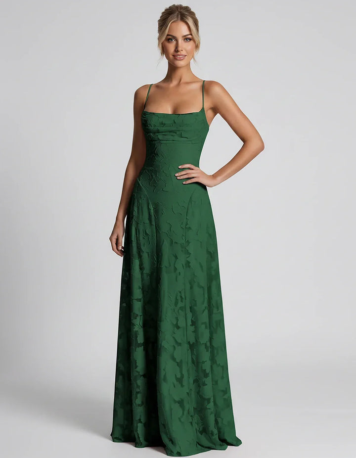 Women's Elegant Maxi Dress with Square Neckline 24
