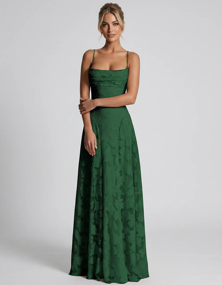 Women's Elegant Maxi Dress with Square Neckline 25