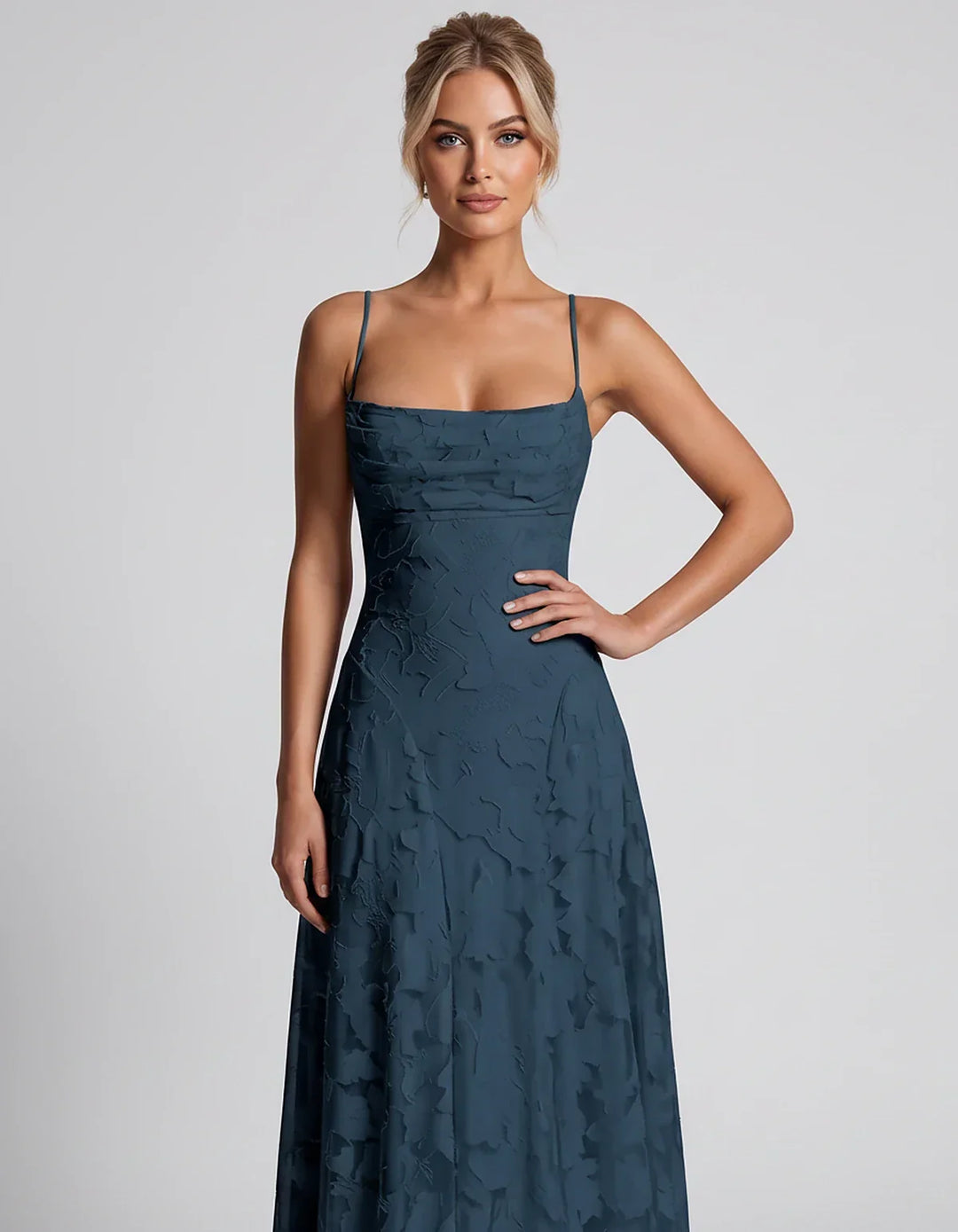Women's Elegant Maxi Dress with Square Neckline 27