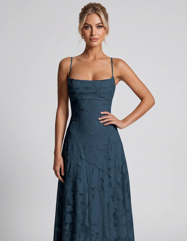 Women's Elegant Maxi Dress with Square Neckline 27