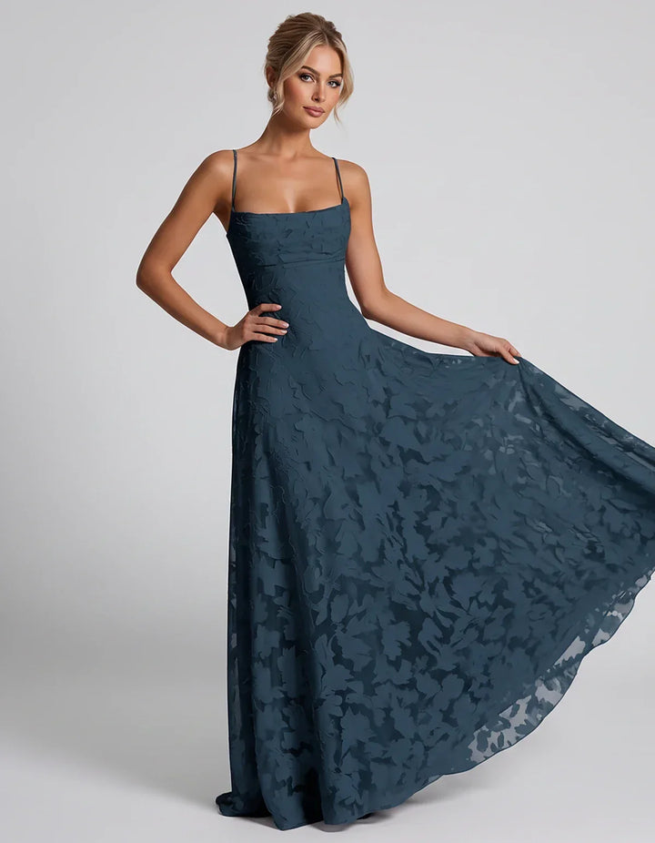 Women's Elegant Maxi Dress with Square Neckline 28