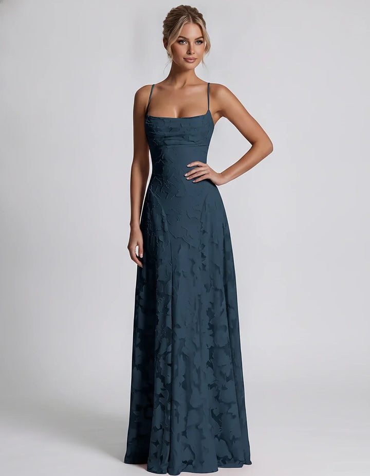 Women's Elegant Maxi Dress with Square Neckline 29