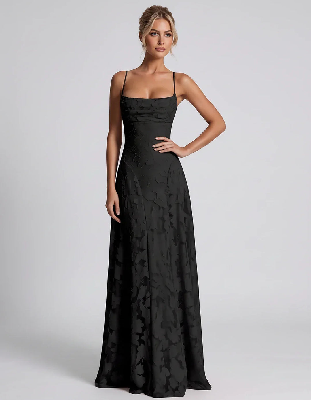 Women's Elegant Maxi Dress with Square Neckline 31