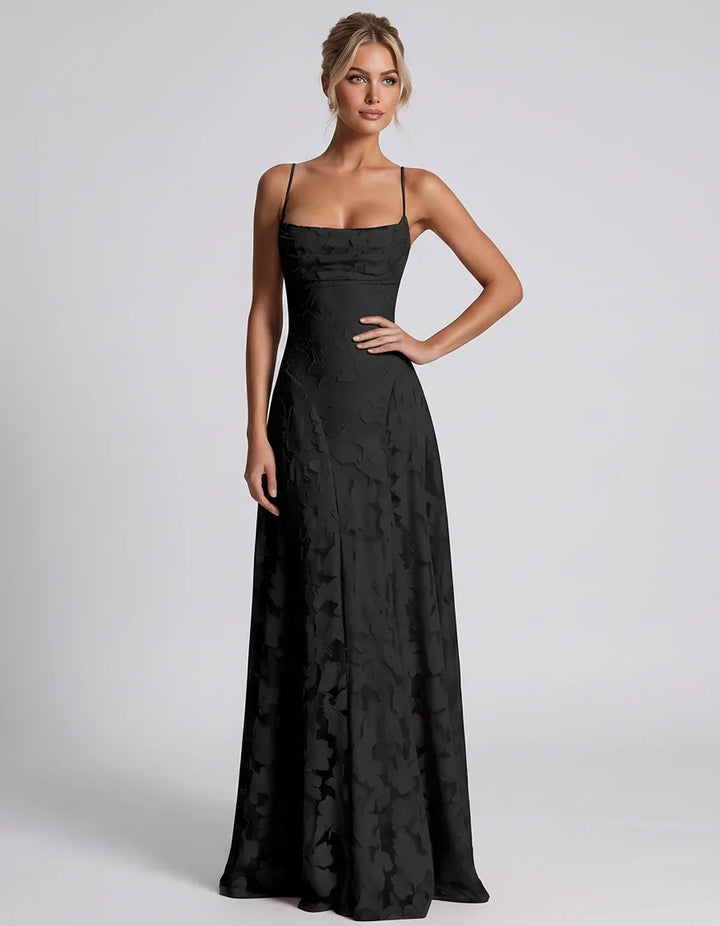 Women's Elegant Maxi Dress with Square Neckline 31