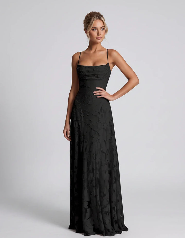 Women's Elegant Maxi Dress with Square Neckline 33