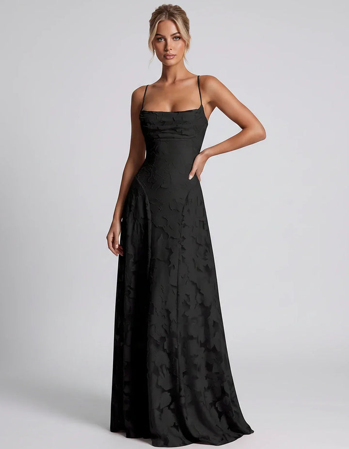 Women's Elegant Maxi Dress with Square Neckline 34