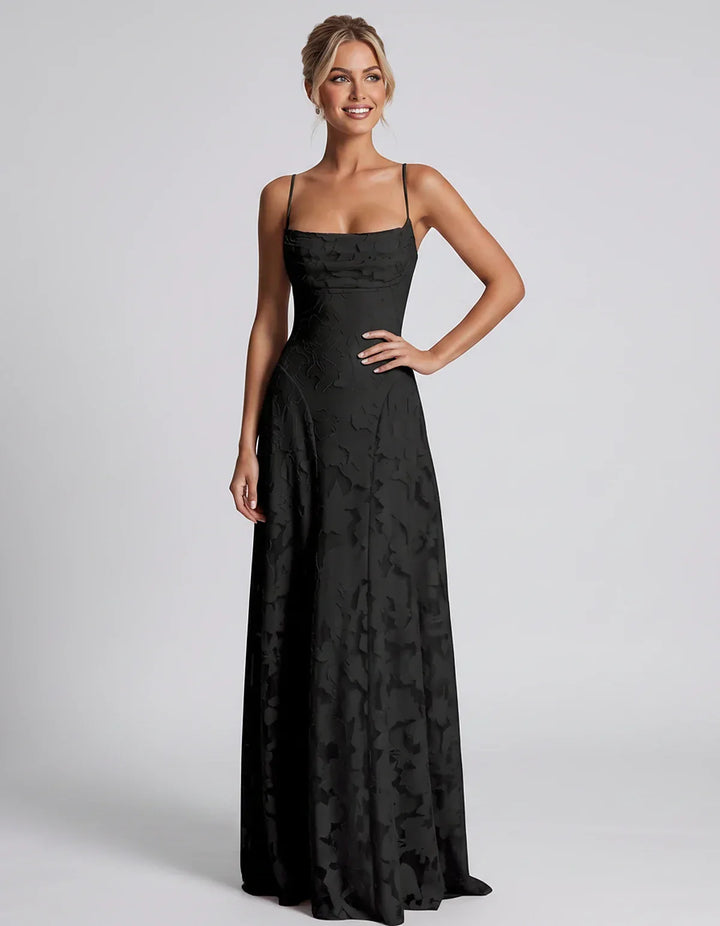 Women's Elegant Maxi Dress with Square Neckline 35