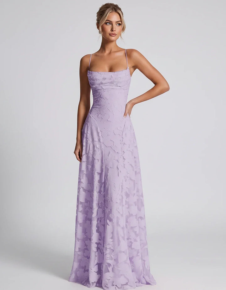 Women's Elegant Maxi Dress with Square Neckline 36