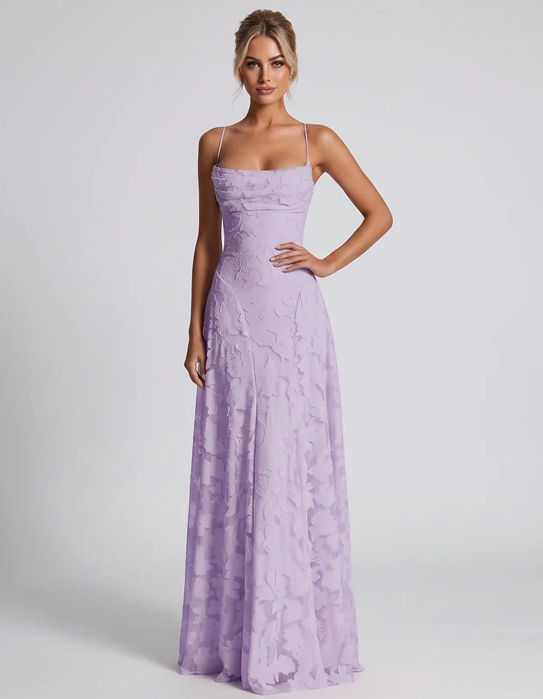 Women's Elegant Maxi Dress with Square Neckline 37