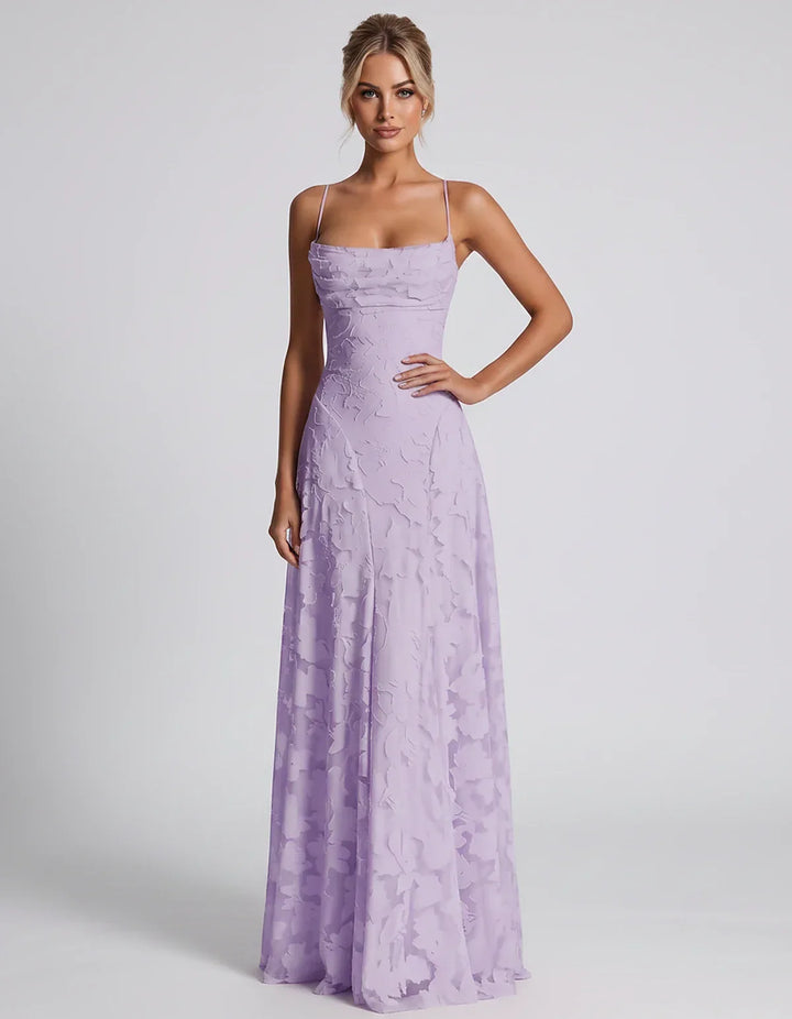 Women's Elegant Maxi Dress with Square Neckline 37