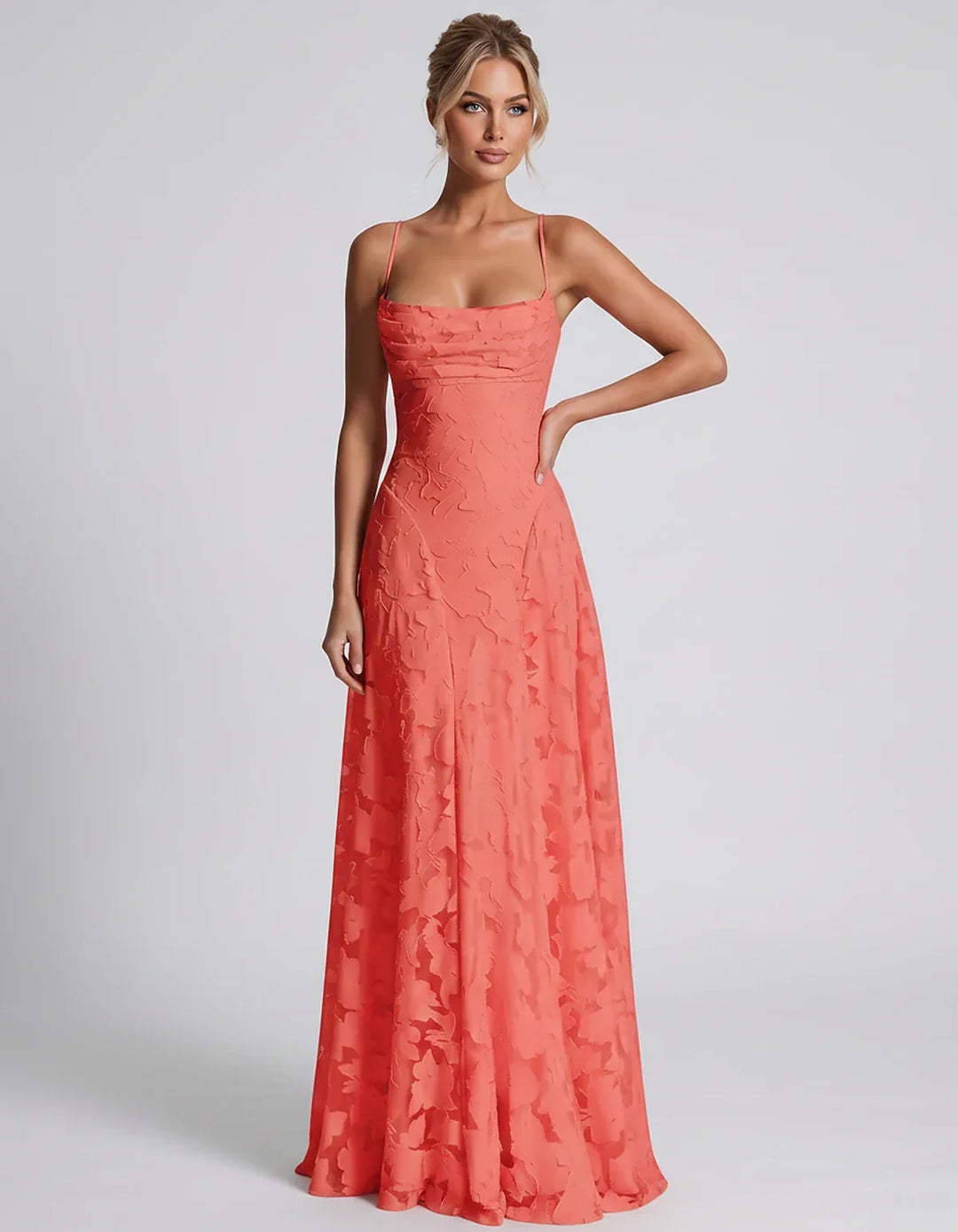 Women's Elegant Maxi Dress with Square Neckline 46