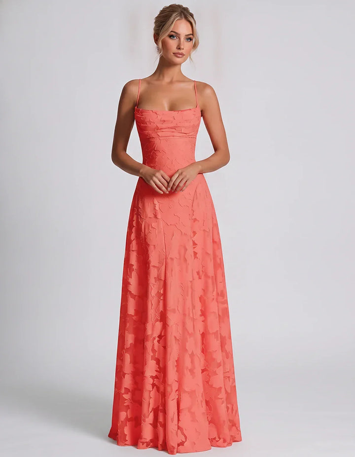 Women's Elegant Maxi Dress with Square Neckline 47