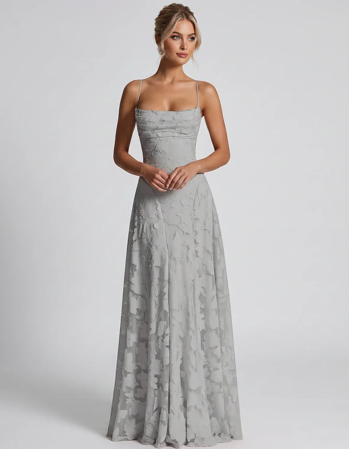 Women's Elegant Maxi Dress with Square Neckline 54