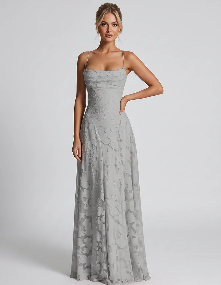 Women's Elegant Maxi Dress with Square Neckline 55
