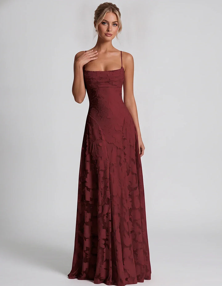 Women's Elegant Maxi Dress with Square Neckline 56