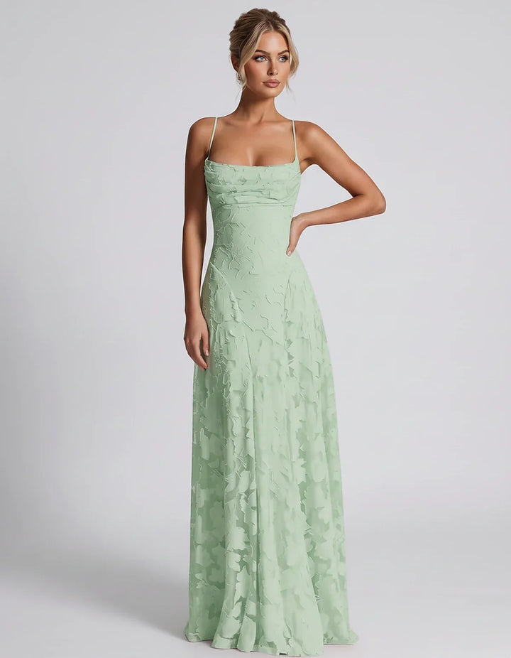 Women's Elegant Maxi Dress with Square Neckline 65
