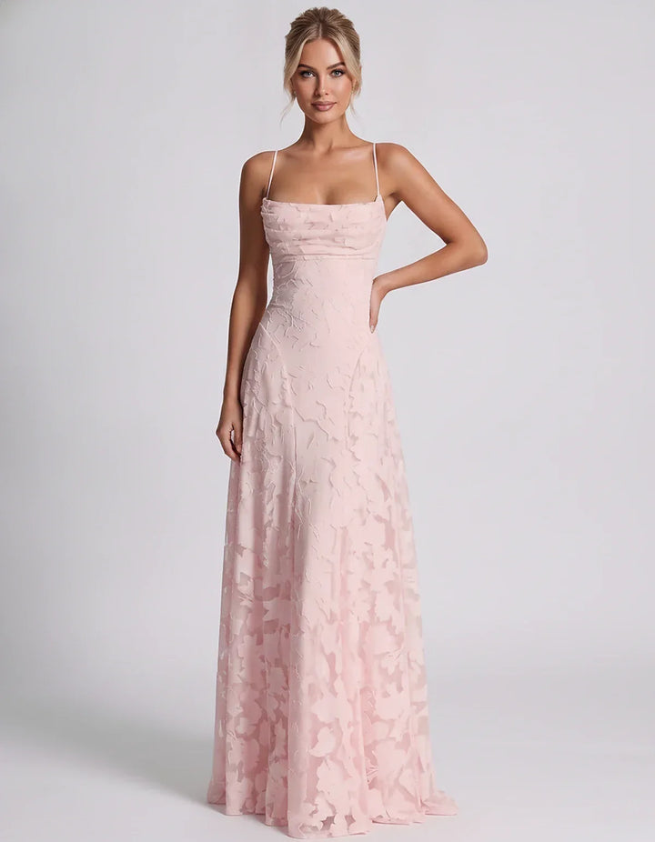 Women's Elegant Maxi Dress with Square Neckline 71