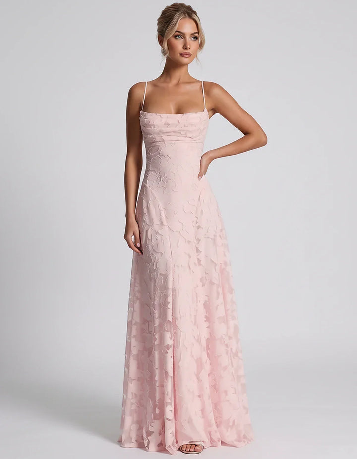 Women's Elegant Maxi Dress with Square Neckline 72