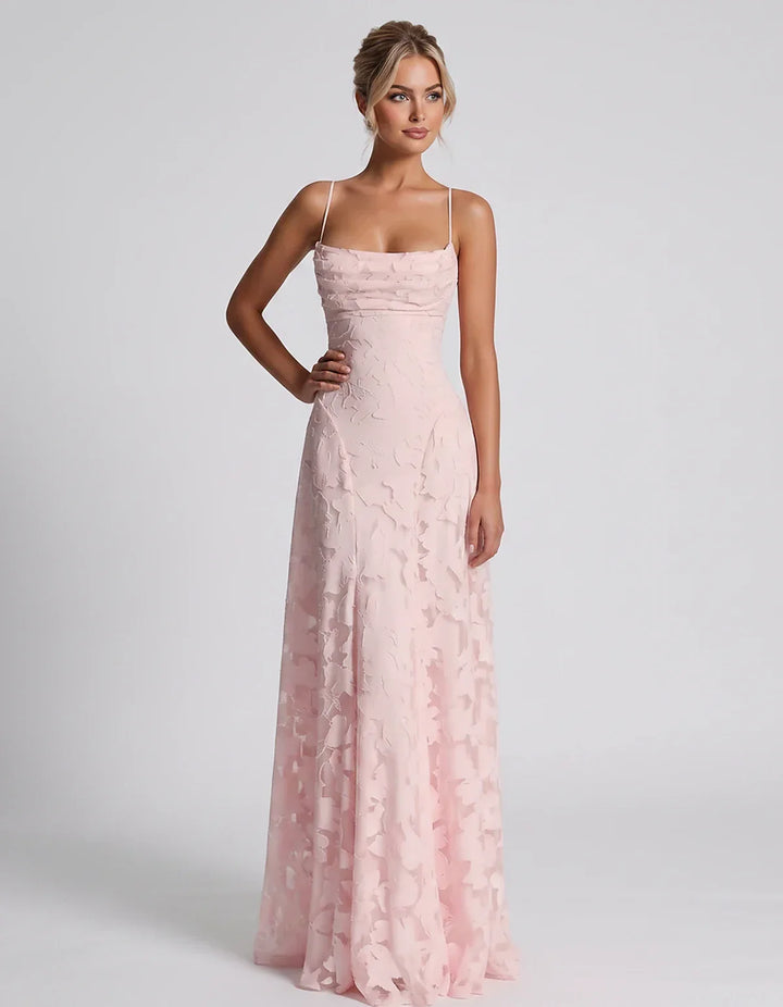 Women's Elegant Maxi Dress with Square Neckline 73