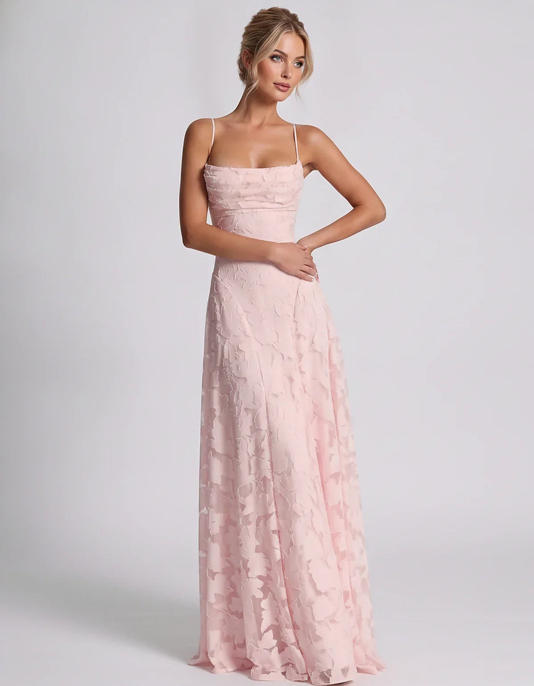 Women's Elegant Maxi Dress with Square Neckline 74