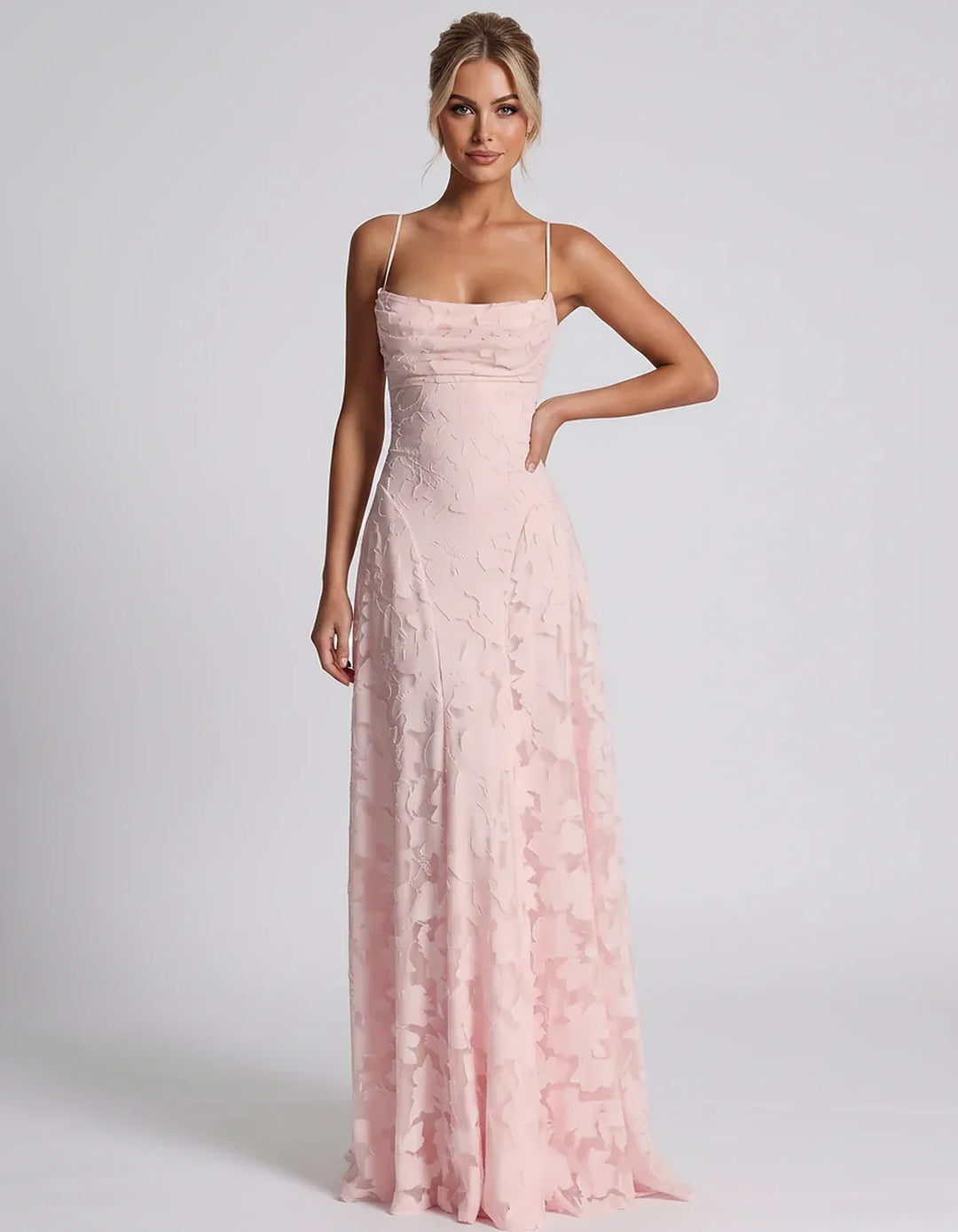 Women's Elegant Maxi Dress with Square Neckline 75