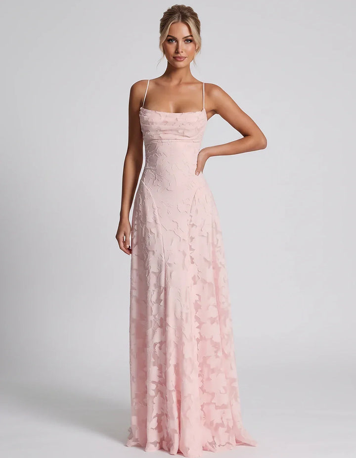 Women's Elegant Maxi Dress with Square Neckline 75