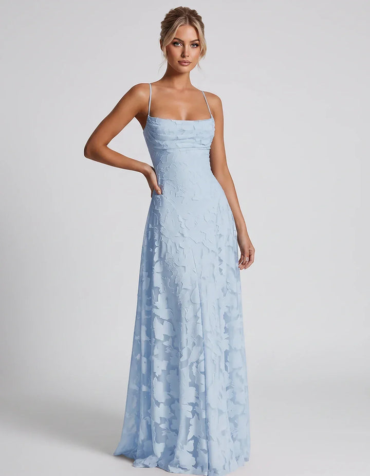 Women's Elegant Maxi Dress with Square Neckline 76