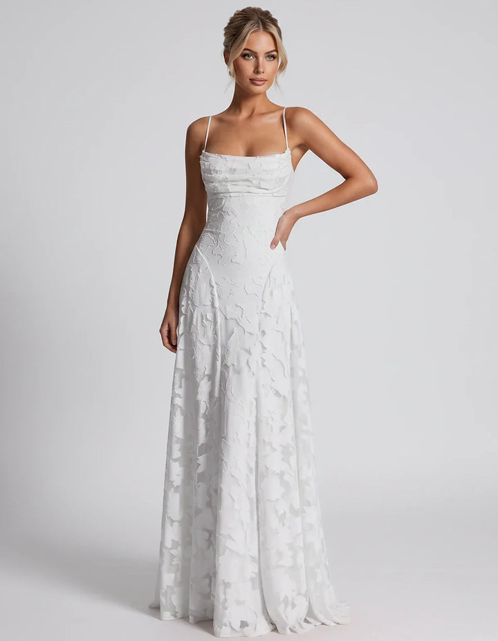 Women's Elegant Maxi Dress with Square Neckline 86