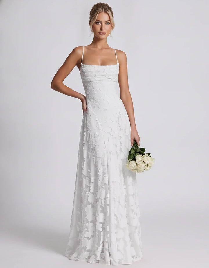 Women's Elegant Maxi Dress with Square Neckline 87