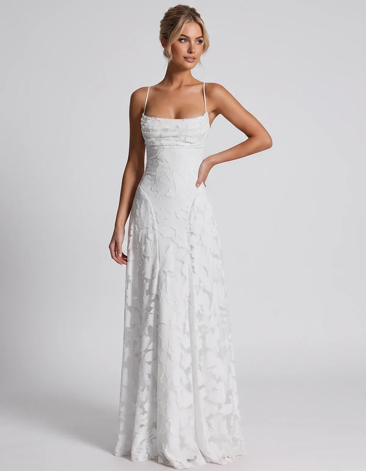 Women's Elegant Maxi Dress with Square Neckline 88