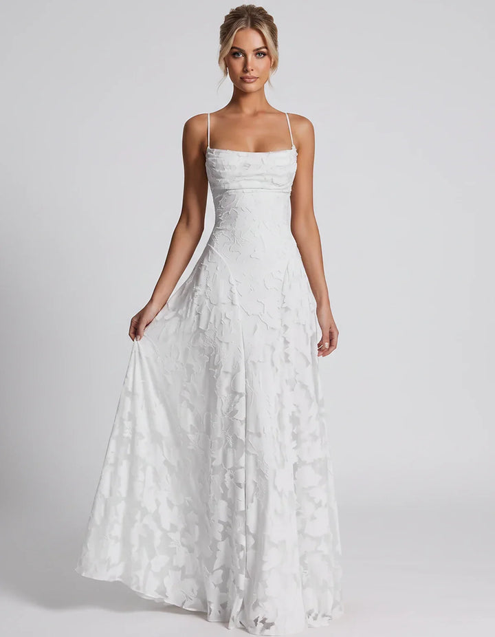 Women's Elegant Maxi Dress with Square Neckline 90