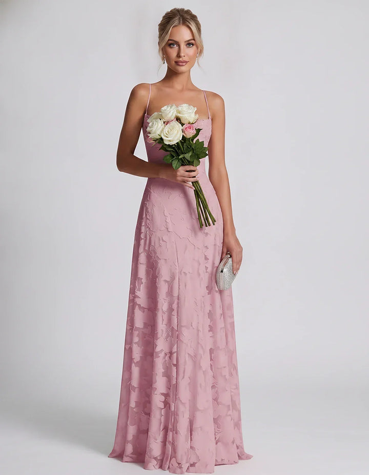 Women's Elegant Maxi Dress with Square Neckline 94